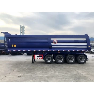 Teipiwch CBM U-Tipper Trailer Gyda Pedair Echel